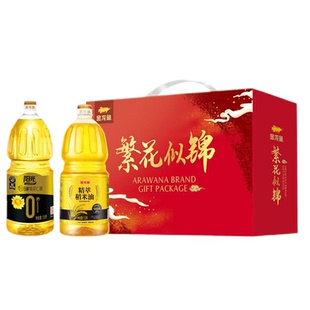 金龙鱼食用油礼盒B1.5L*2桶葵花籽油稻米油组合春节伴手礼品团购