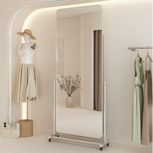 可移动服装店试衣镜显瘦美颜穿衣镜家用落地镜直播拍照超白全身镜