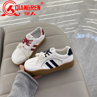 3515强人女鞋德训鞋女系带百搭休闲鞋女2026新款圆头时尚单鞋女款