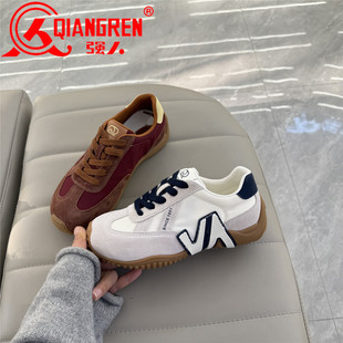 3515强人女鞋德训鞋女系带平底单鞋女2026春季新款休闲鞋女百搭