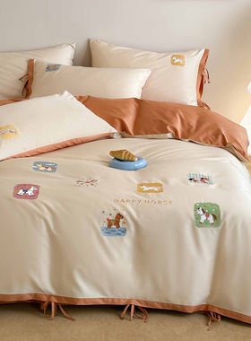 新年礼物100s长绒棉四件套全棉纯棉被套床单2026新款高级床上用品