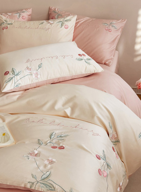 A类100支高级感床上四件套全棉纯棉2025新款长绒棉床单被套床笠款