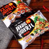 顶大凉皮袋装 麻酱红油10袋开袋即食拌面面皮方便速食烧烤拌凉皮