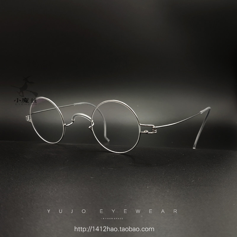 手工定制复古无鼻托斯文正圆形近视细腿眼镜框民国风一山小众镜架