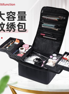大号大容量多层专业化妆包手提美甲纹绣彩妆工具箱 批发 一件代发