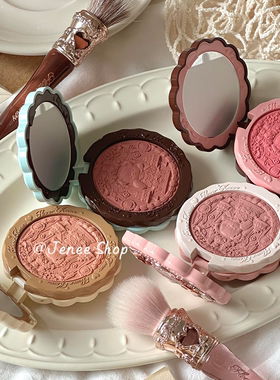 花知晓甜心小熊系列腮红秋冬丝缎粉质细腻自然氛围感显色高不显脏