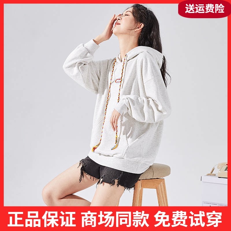 唐狮2026早秋新款连帽卫衣女彩色抽绳设计感潮流卫衣外套慵懒风