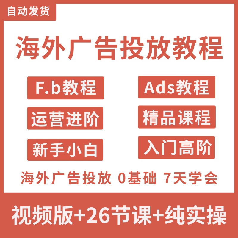 2025海外广告投放课程独立站FB外贸教程ADS投流获客从入门到精通