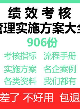 员工绩效考核管理系统制度实施方案KPI考核表格案例体系指标模板
