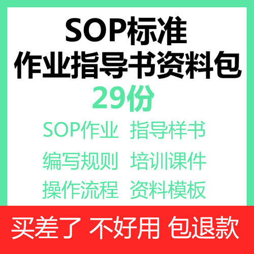 SOP流程标准作业指导书编写操作培训方式技巧样板编制资料模板ppt