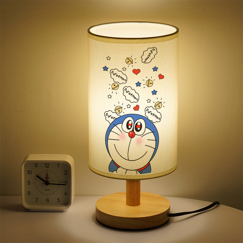其他布艺卡通实木三色变光小台灯