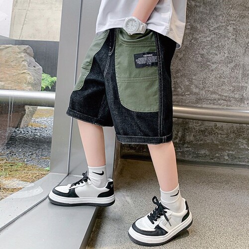 男童夏季工装牛仔短裤2026新款过膝裤子薄款夏装男童牛仔裤休闲潮 - 封面