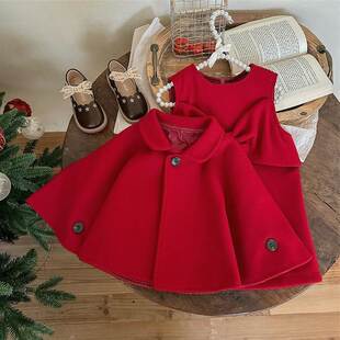 女童连衣裙秋冬新款童装洋气儿童裙子小香风呢子礼服宝宝公主裙潮