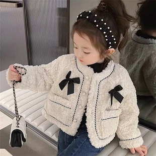 新款外套毛毛洋气衣服2026秋冬款宝女外套深秋加厚外搭女童小香风