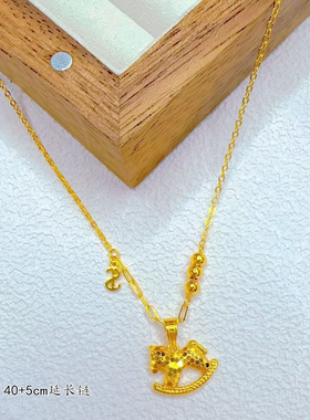 高版本新中式高级感碎冰冰马上有钱金色项链精致百搭2025新款