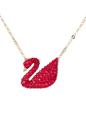 不掉色黑天鹅项链女镀18K玫瑰金高级感红天鹅时尚小众时尚轻奢