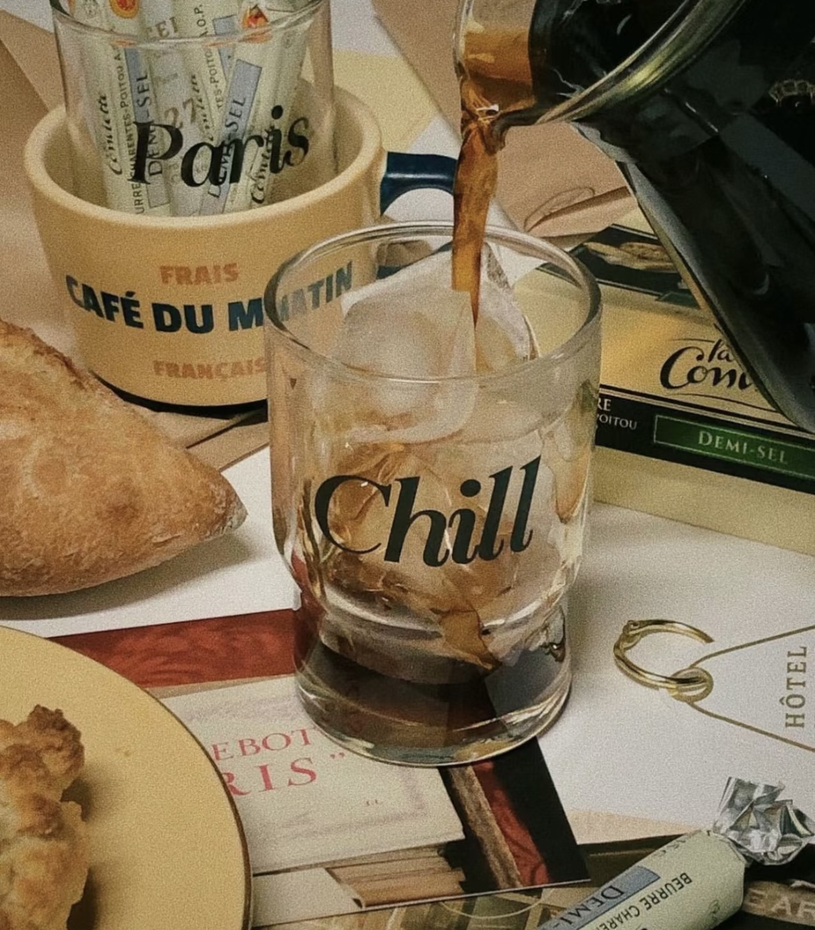 现货 韩免正品 Hotel827小众法式复古玻璃杯 245ml 两款字母 含盒