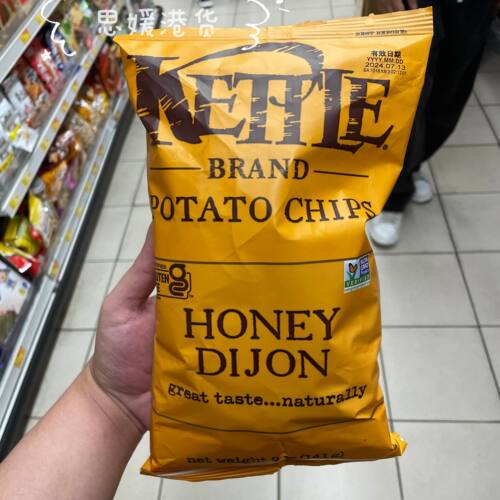 代购美国进口KETTLE凯蒂手制薯片海盐芥末蜜糖香醋黑椒味波浪薯片