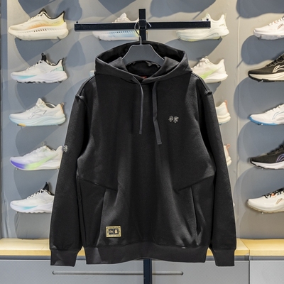 李宁男子连帽宽松休闲套头卫衣