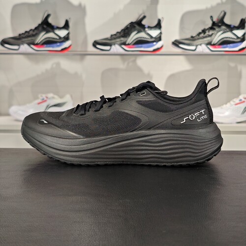 李宁休闲鞋2024夏季新品SOFT LITE男子网面透气运动鞋AGLU161