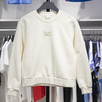 李宁女子圆领加绒保暖套头卫衣