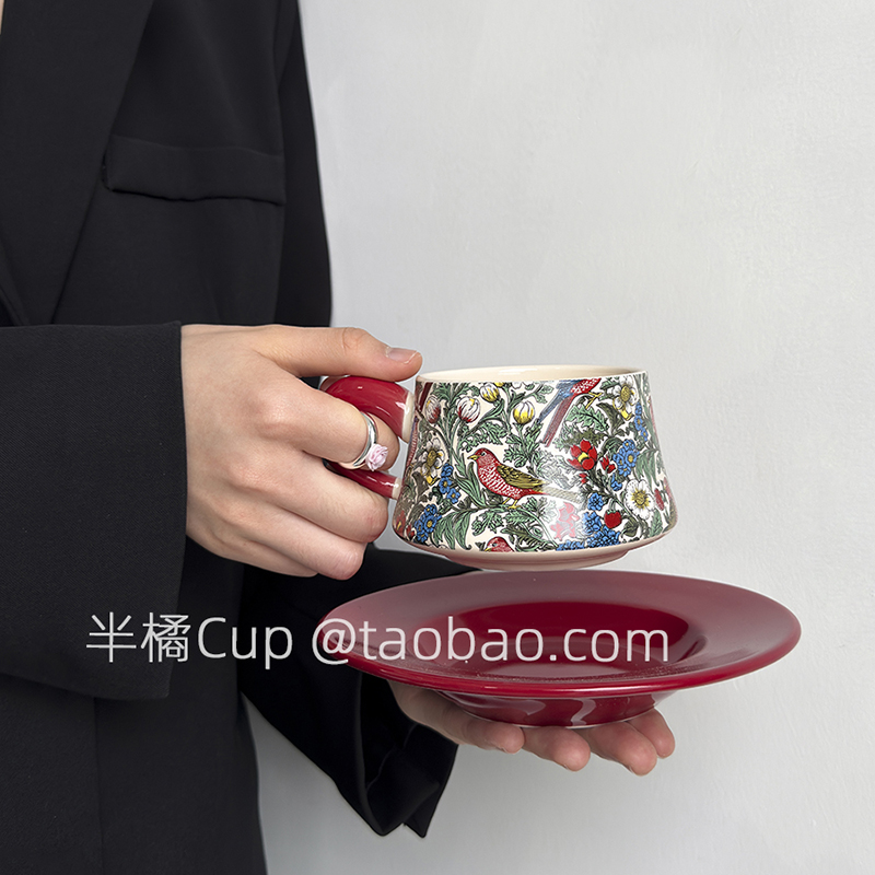 复古红燕子咖啡杯套装礼盒礼袋