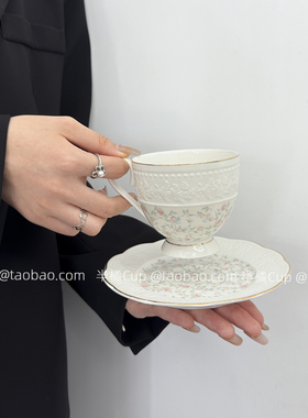 半橘Cup 宫廷风淡雅咖啡杯碟套装高级感下午茶水杯小众伴手礼杯子