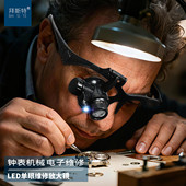 拜斯特25倍头戴高清鸽子眼放大镜带led灯便携式 电子维修珠宝鉴赏