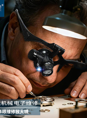 拜斯特25倍头戴高清鸽子眼放大镜带led灯便携式电子维修珠宝鉴赏