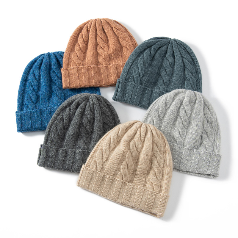 男女同款100%纯山羊绒帽子秋冬