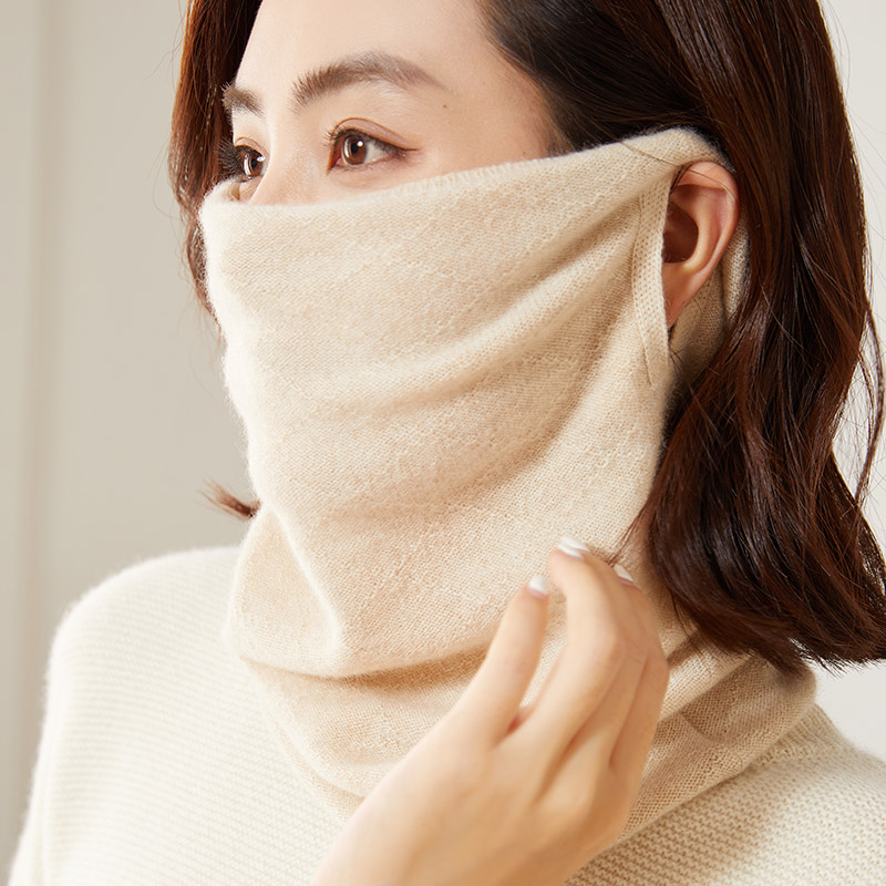 防风挂耳式面罩脖套100%纯山羊绒