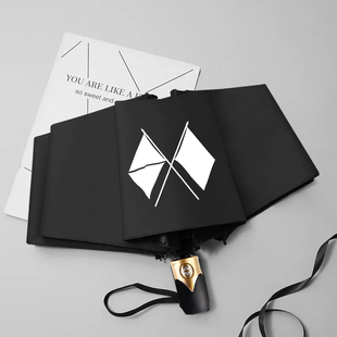 EXO新专辑边伯贤吴世勋朴灿烈周边应援礼物全自动折叠雨伞两用伞