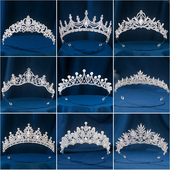 新娘头饰皇冠结婚婚纱礼服配饰发饰成人公主生日王冠韩式 儿童发饰