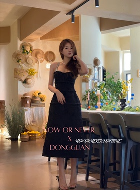 Lobbster/Montsand 24春夏新款Black Crystal Beaded Dress授权