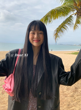 DEAR.XI黑色皮衣外套女春秋新款韩版宽松休闲高级感机车服夹克上