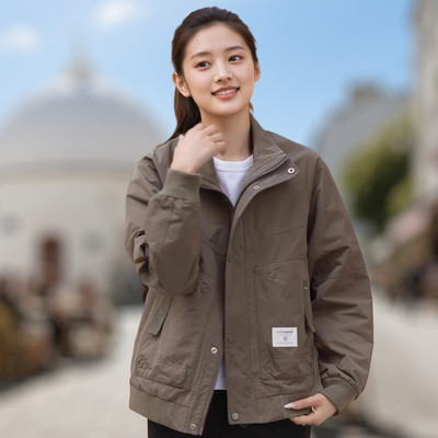 春秋季新款男士立领夹克简约潮流休闲帅气外套男工装夹克8588