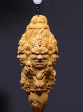 黄杨木雕金刚降魔杵盘玩把玩工艺礼品密宗法器吊坠天然实木手把件
