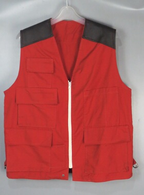 Vintage 古着正品中古90s日本砖红色阿美咔叽废土多口袋工装马甲