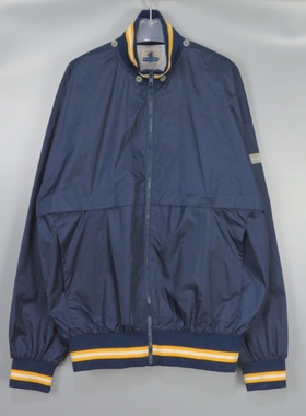 Vintage古着正品cham*pon潮牌90年代藏青色运动休闲薄款夹克外套