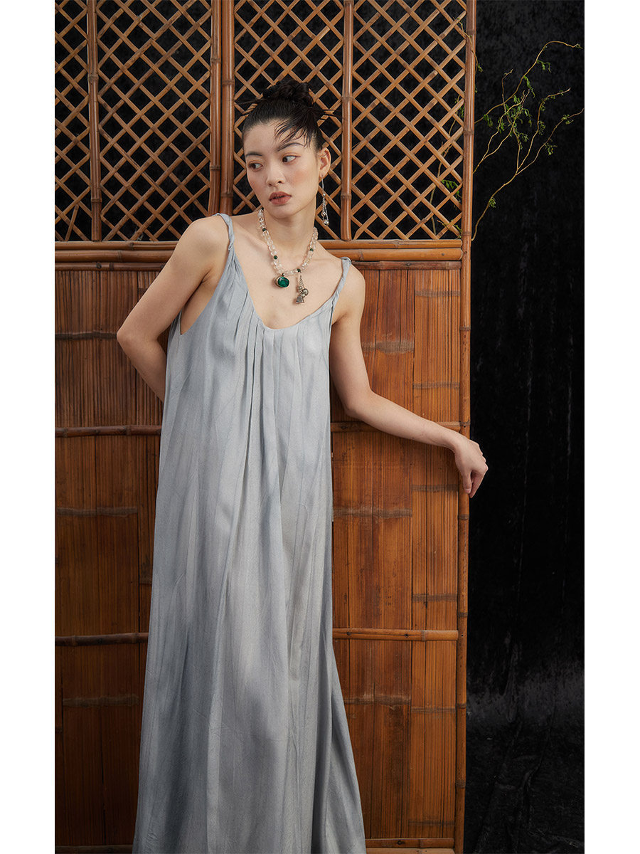 洛边 约会日 暗纹肌理复古晕染垂感浪漫法式褶皱吊带连衣裙,女装/女士精品,连衣裙,淘宝优惠券,粉丝福利购,淘宝优惠卷