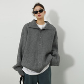 人手一件 厚实粗棒针织毛衣宽松开衫 冬季 洛边 新款 上衣百搭外套