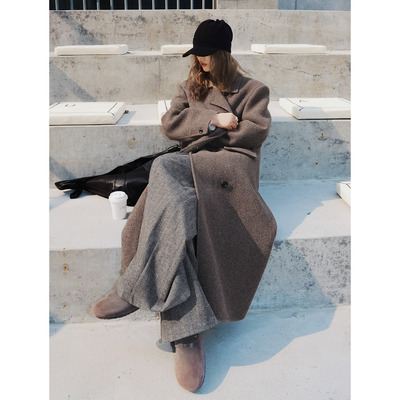 洛边原创设计师款羊毛大衣