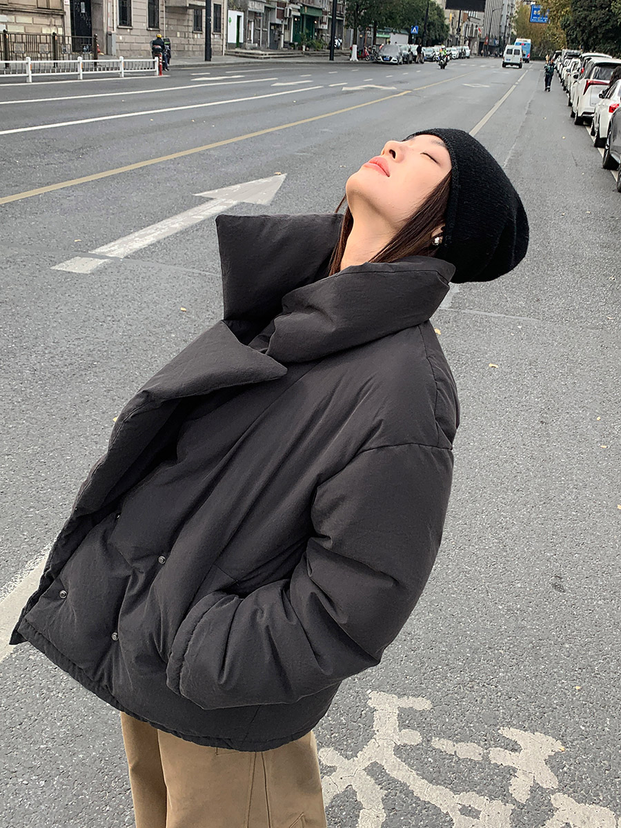 洛边天丝常规西装领鹅绒羽绒服