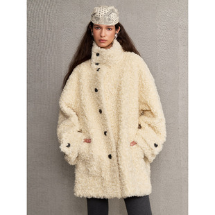 加厚中长款 仿羊羔毛外套女冬季 皮毛一体毛毛外套 邂逅温暖 洛边