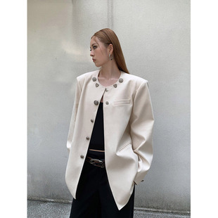 服高级感初春新款 洛边 西装 新中式 宽松小众外套 原创设计师款
