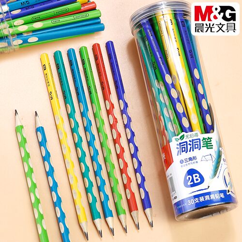晨光矫正握姿2B/HB三角木杆铅笔