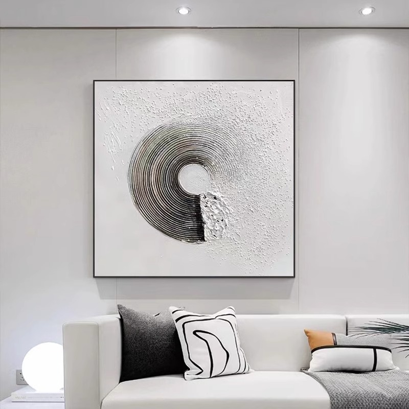 抽象装饰画方形现代简约酒店样板间挂画轻奢客厅玄关餐厅卧室壁画图片