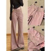 lulu喇叭运动裤 垂感小个子拼接微喇卫裤 女2025秋新款 高腰显瘦修身