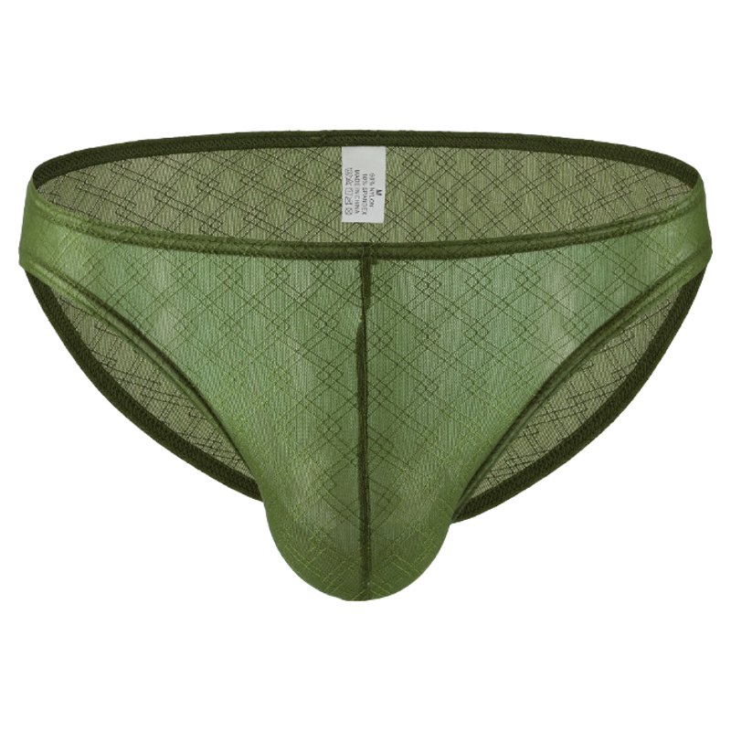 男士时尚冰丝网纱三角性感低腰半透明紧身内裤
