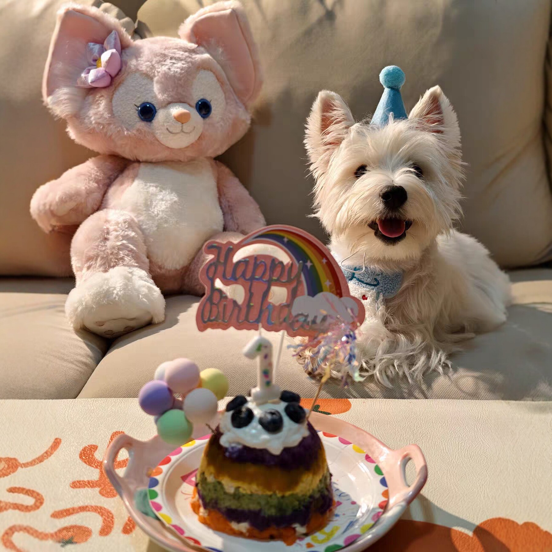 宠物狗狗猫咪生日装扮装饰派对小猫围脖套装围巾帽子围兜蛋糕蜡烛